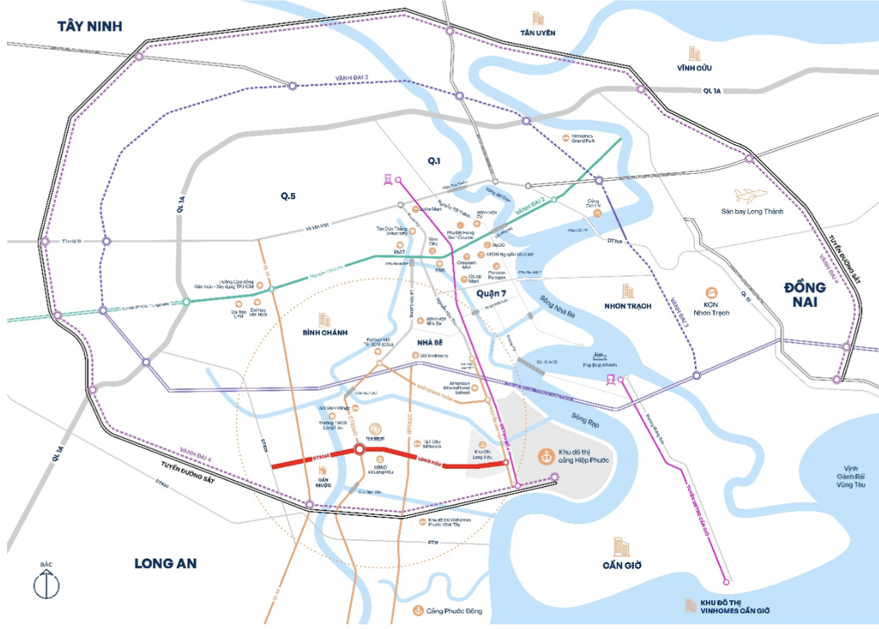 Long An (trước đây) sẽ là “tâm điểm mới” của bất động sản vệ tinh TP.HCM nhờ xu hướng mở rộng không gian đô thị ra các vành đai và tỉnh lân cận.