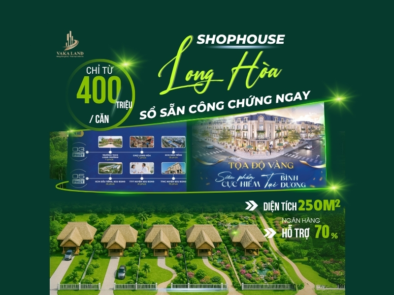 LONG HÒA SHOPERHOUSE - MẶT TIỀN DT 750